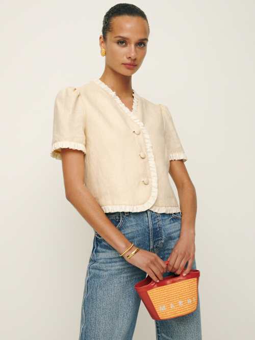 Reformation Bess Linen Top