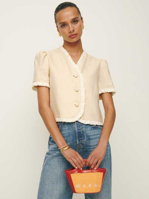 reformation Bess Linen Top