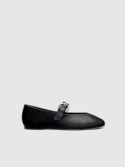 Reformation Bethany Ballet Flat Black