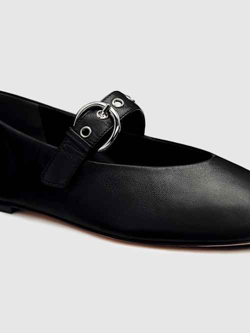 Reformation Bethany Ballet Flat Black