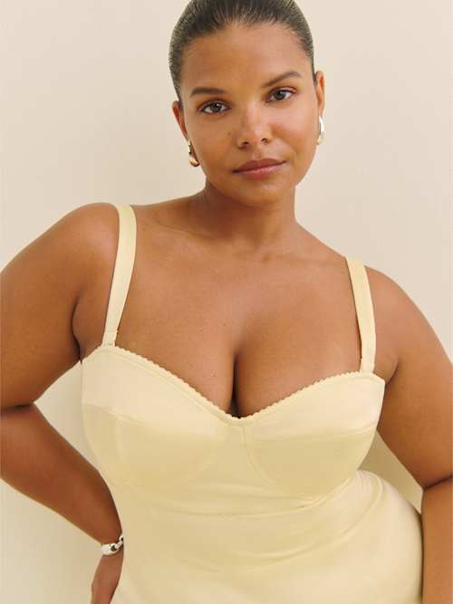 Reformation Britney Satin Dress Es