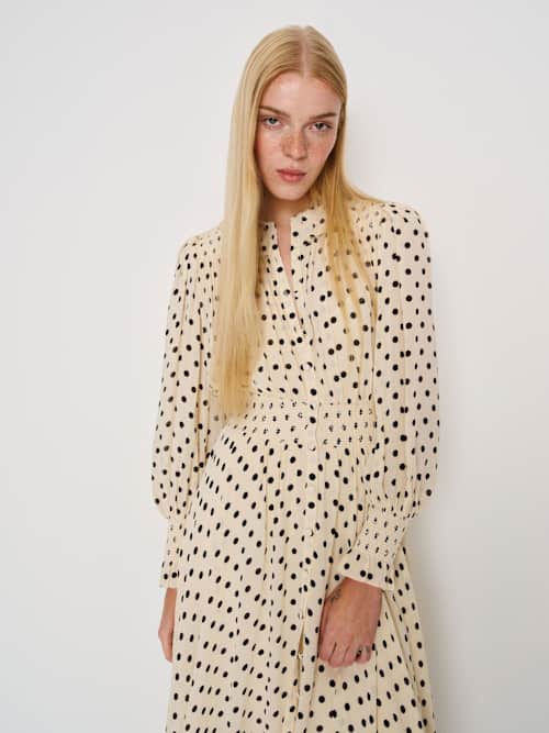 reformation Brown Sugar Ruffle Dress