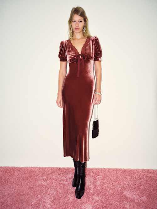 Reformation Camille Velvet Dress