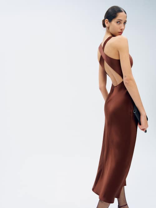 reformation Casette Silk Dress