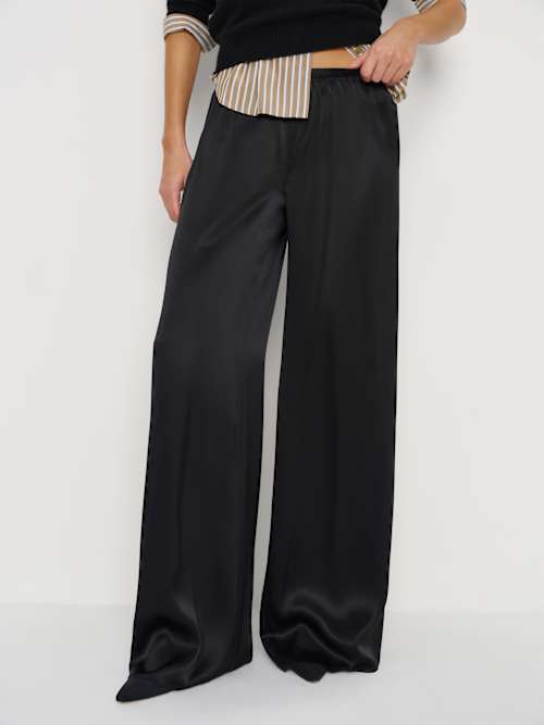 Reformation Celine Low Rise Silk Wide Leg Pant