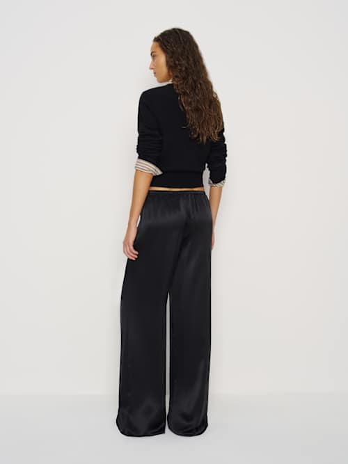 Reformation Celine Low Rise Silk Wide Leg Pant