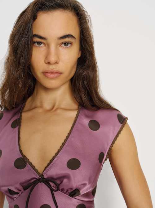 Reformation Cherry Silk Top