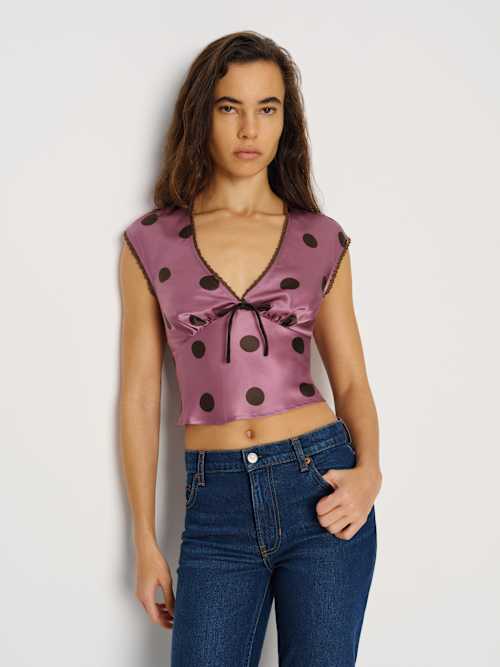 Reformation Cherry Silk Top