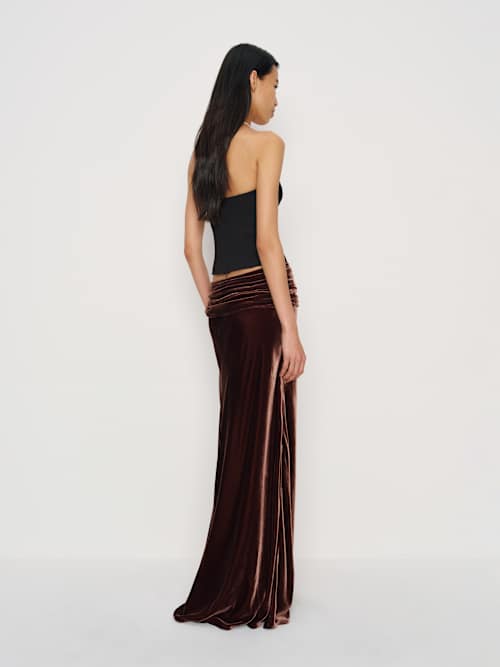 Reformation Evie Velvet Skirt