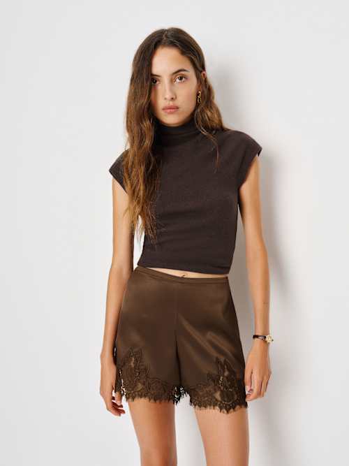 Reformation Fern Satin Short Pinecone