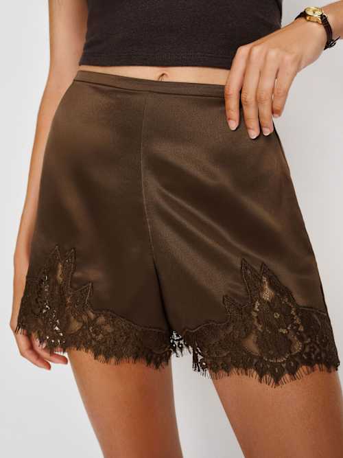 Reformation Fern Satin Short Pinecone
