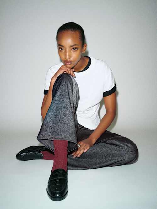 reformation Kaylee Loafer Black Croc