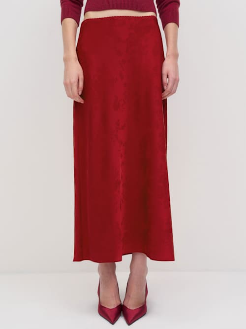 Reformation Layla Skirt Sangre Jacquard