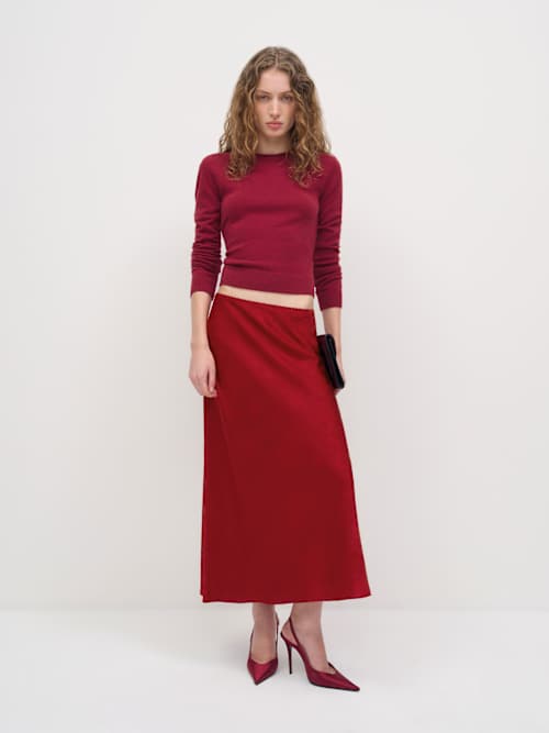 reformation Layla Skirt Sangre Jacquard