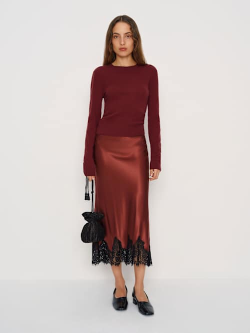 Reformation Lian Cashmere Crew Sweater Chianti