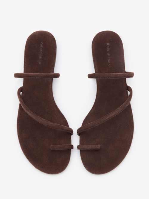 Reformation Ludo Toe Ring Strappy Flat Sandal