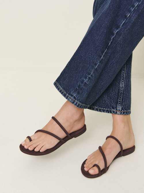 Reformation Ludo Toe Ring Strappy Flat Sandal