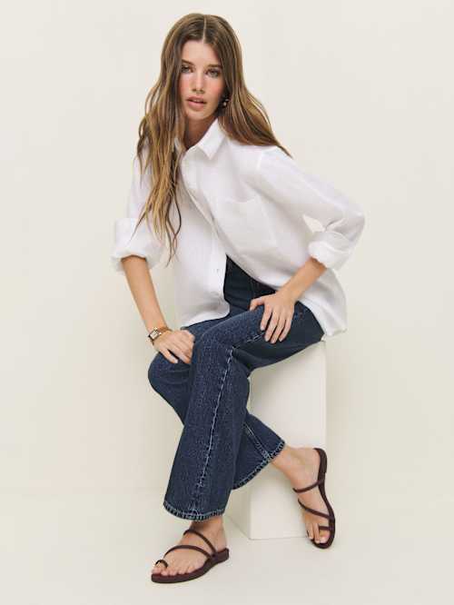 reformation Ludo Toe Ring Strappy Flat Sandal