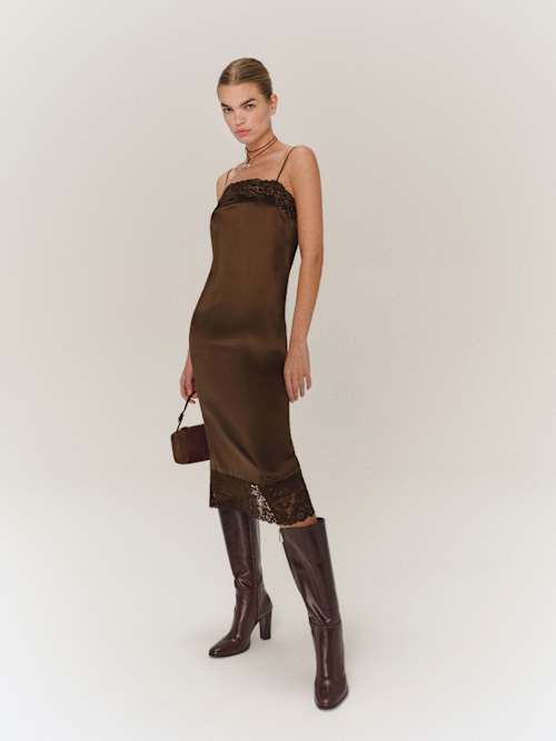 reformation Mackenzie Silk Dress