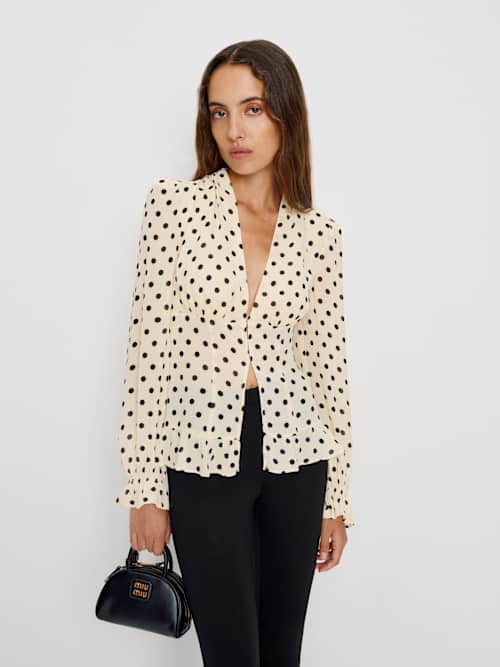 reformation Maple Cream Blouse