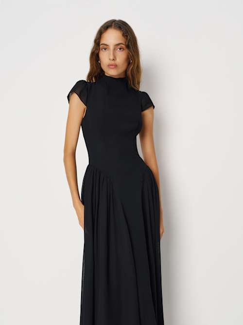 Reformation Maven Dress Black