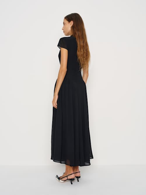Reformation Maven Dress Black
