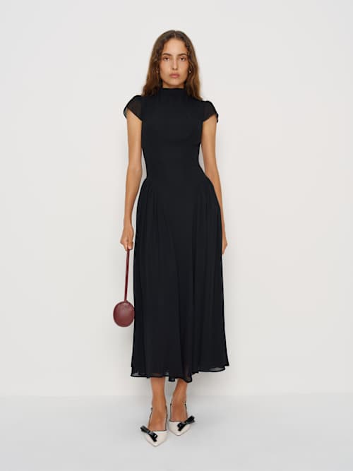 reformation Maven Dress Black