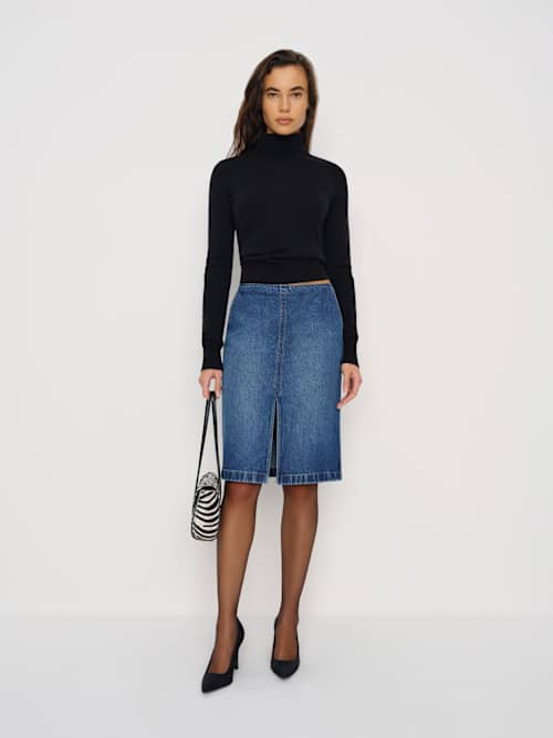 Reformation Misty Stretch Mid Rise Skirt