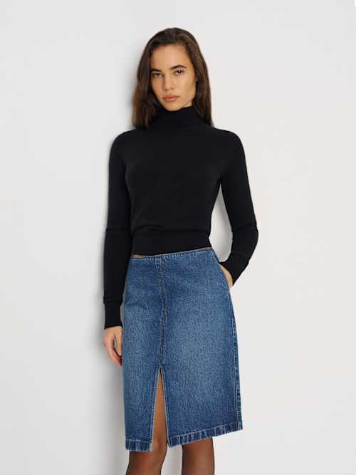 reformation Misty Stretch Mid Rise Skirt
