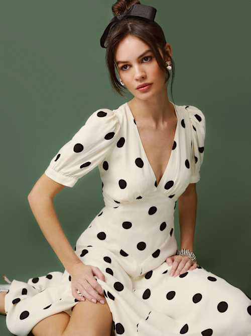 reformation Naira Dress Pluto Dot