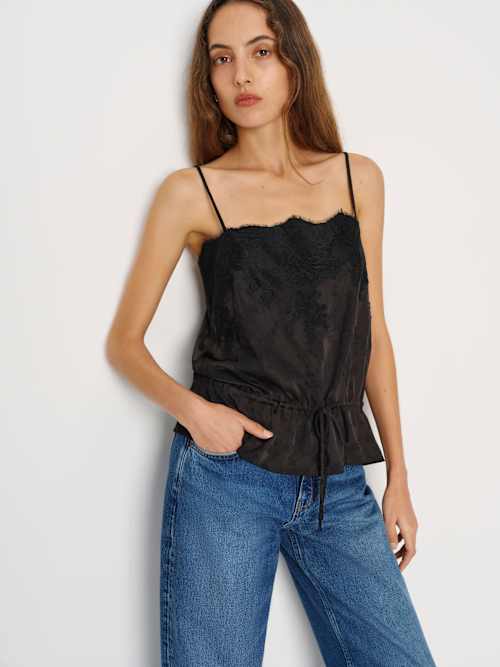 Reformation Silvia Silk Top