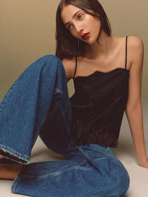 reformation Silvia Silk Top