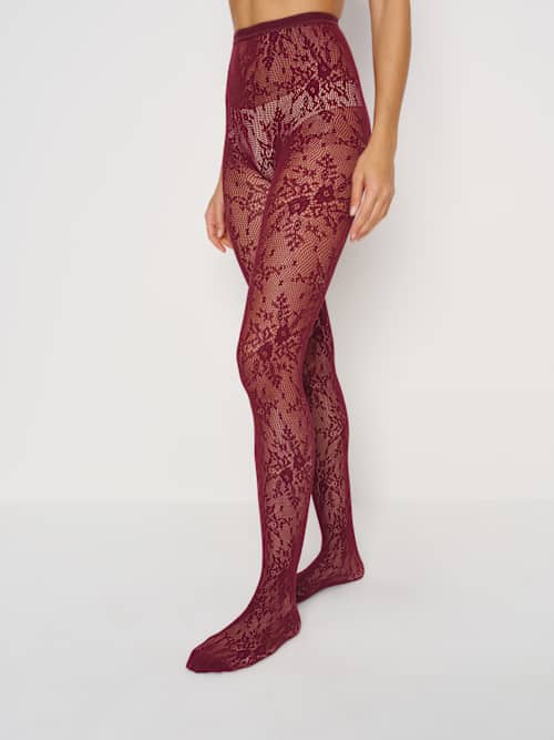 Reformation Swedish Stockings Rosa Lace Tights