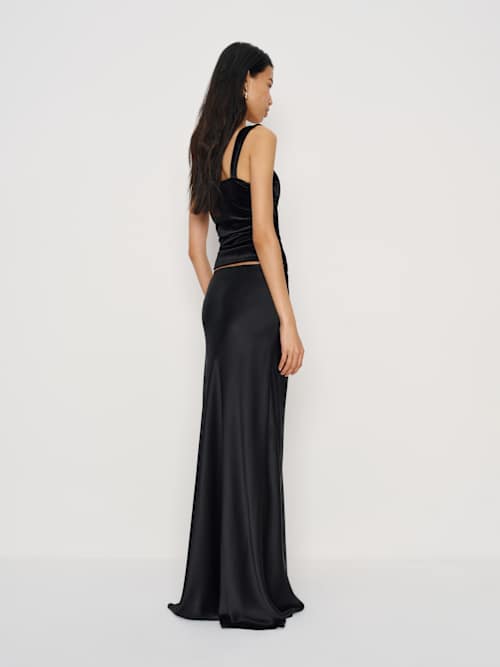 Reformation Trish Knit Top Black Velvet