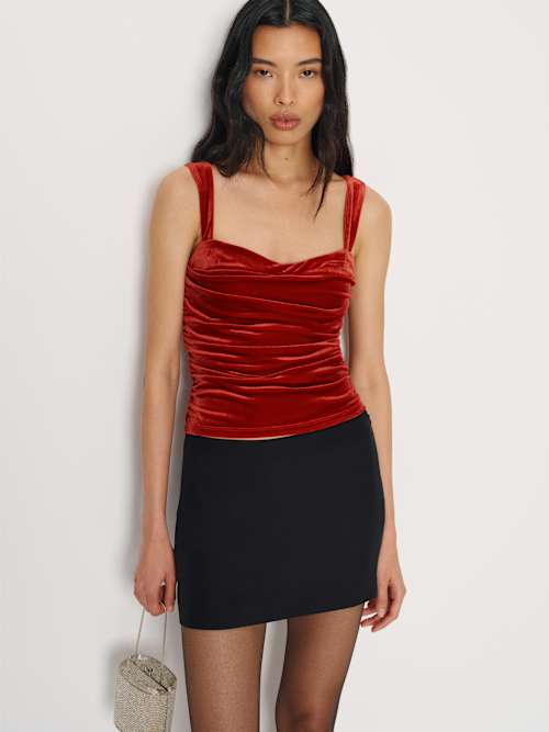 reformation Trish Knit Top Coral Velvet