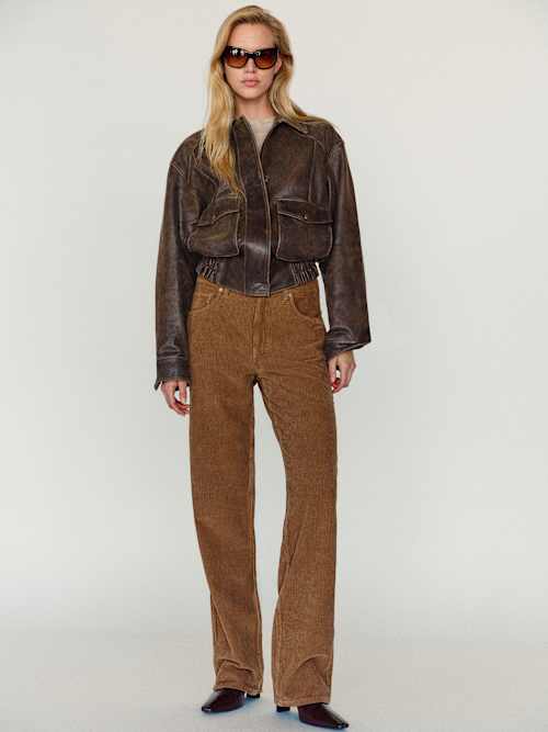 Reformation Veda Daphne Leather Bomber