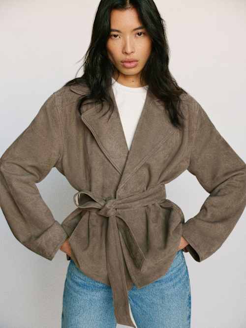reformation Veda Jaden Cropped Trench
