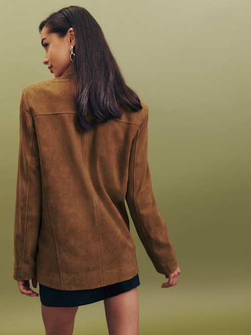 Reformation Veda Lincoln Suede Shirt Jacket