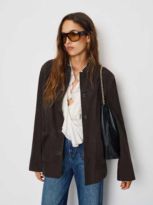 Reformation Veda Lincoln Suede Shirt Jacket