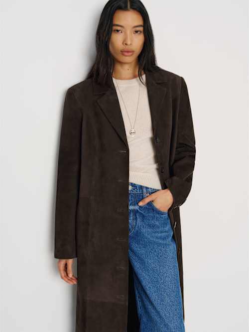 Reformation Veda Penny Oversized Suede Coat