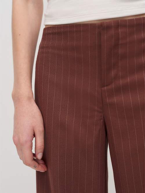 Reformation Vida Low Rise Pant Brown Stripe