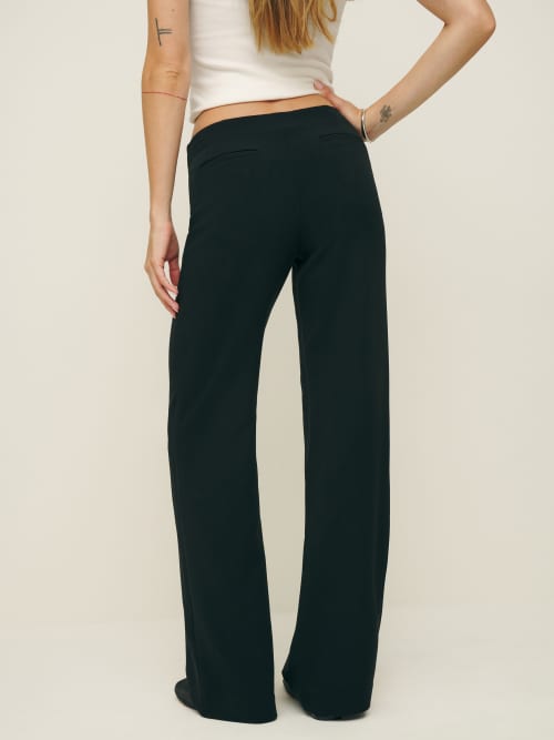Reformation Vida Low Rise Pant Pitch Black
