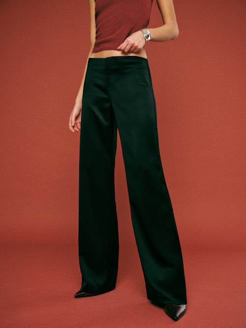 Reformation Vida Satin Low Rise Pant