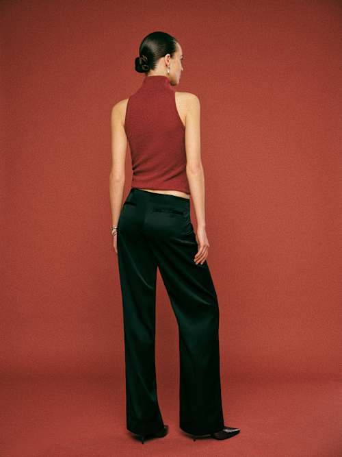 Reformation Vida Satin Low Rise Pant
