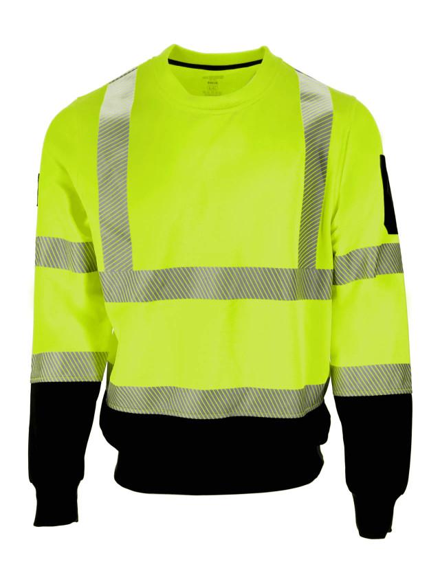 refrigiwear HiVis Crewneck Sweatshirt with Reflective Tape