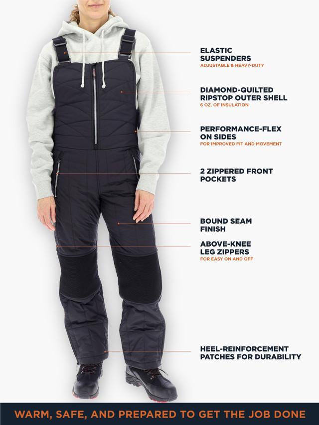 Refrigiwear Women's Diamond Quilted Bib Overalls