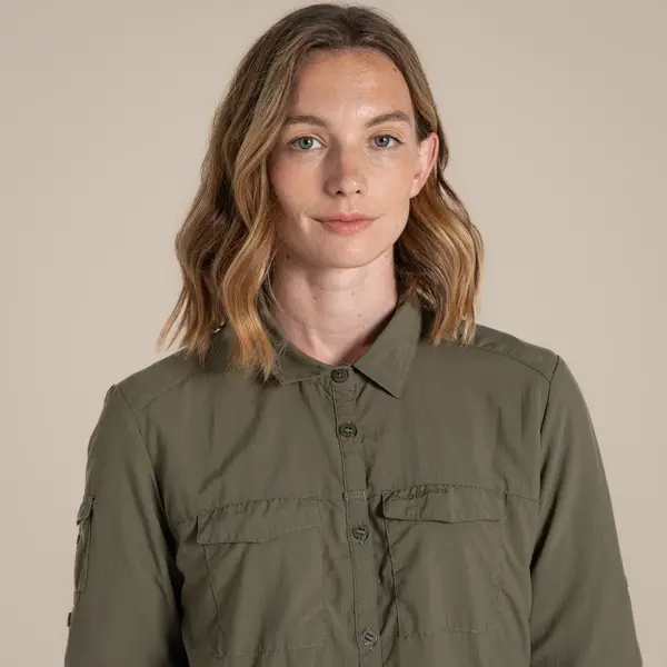 Regatta Craghoppers Women's NosiLife Adventure Long Sleeved Shirt III | Wild Olive