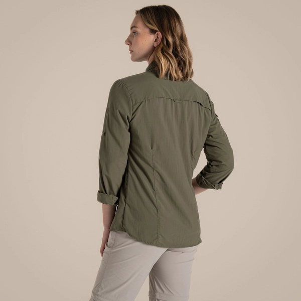 regatta Craghoppers Women's NosiLife Adventure Long Sleeved Shirt III | Wild Olive