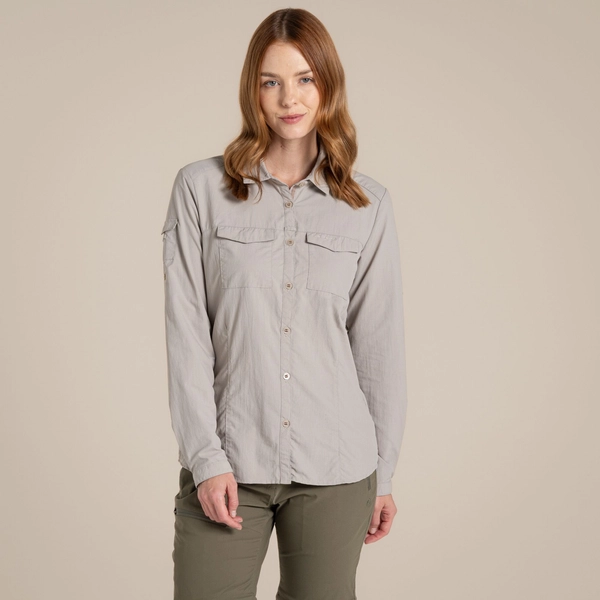 Regatta Craghoppers Women's NosiLife Adventure Long Sleeved Shirt III | Soft Mushroom