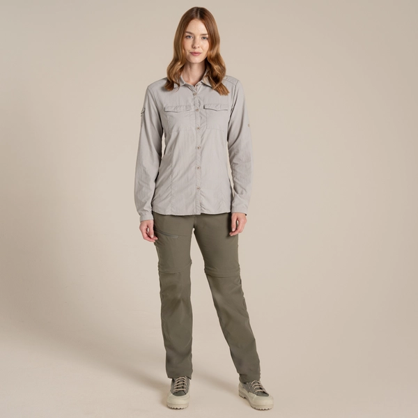 Regatta Craghoppers Women's NosiLife Adventure Long Sleeved Shirt III | Soft Mushroom